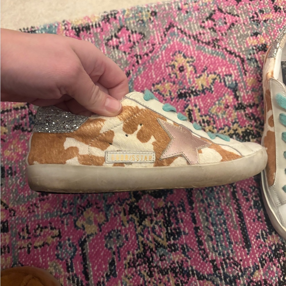 Superstar Leather Sneakers with Turquoise Laces